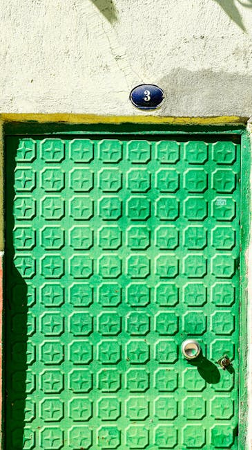 A green vintage door marked with the number 3 representing new opportunities